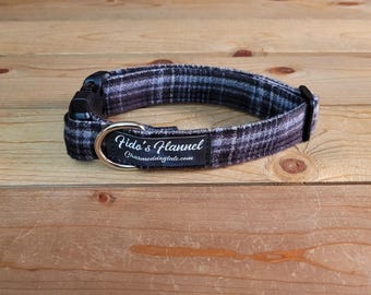 10"-20" Fido's Flannel Dog Collar 1" Width, Pet Collar, Small, Medium, Large, Dog Collar, Mammoth Flannel, Warm Collar, Plaid