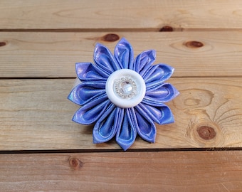 4" Kanzashi Flower, Hook and Loop Backing, Collar or Harness Flower, One Size Fits All, Dog Flower, Girly Flower, Pet Supplies