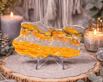 Jasper Slab With Stand, 4.15oz, 3.50" Wide × 2.25" Tall × 1/2" Thick