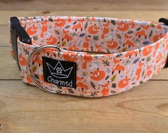 14"-28" Fall Dog Collar 2" Width, Pet Collar, Medium, Large, XL Dog Collar, Autumn Collar, Leaves, Seasonal Collar, Buckle Collar