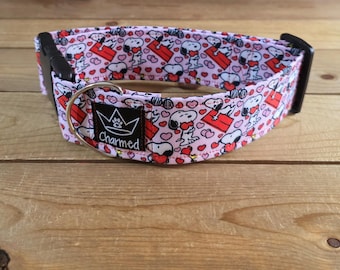 14"-28" Valentine's Day Collar 2" Width, Small, Medium, Large, XL, Holiday Collar, Love, Hearts, Woof You