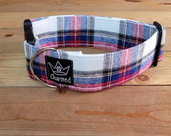 14"-28" Fido's Flannel Dog Collar 2" Width, Pet Collar, Small, Medium, Large, XL, Dog Collar, Mammoth Flannel, Warm Collar, Plaid