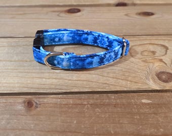 9"-12" Dog Collar 1/2" Width, Pet Collar, Tiny, XS, Small Cat or Dog Collar, Tie Dye, Summer Fun, Vibrant, Hippie Hound
