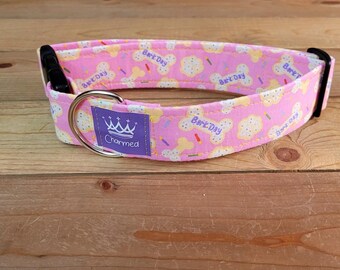 13"-26" Birthday Dog Collar 1.5" Width, Pet Collar, Medium, Large, Small, XL Collar, Bark Day, Gotcha Day, Celebration Dog Collar