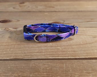 5.5"-10" Dog Collar 3/8" Width, Pet Collar, XS, Small, Cat, Tiny Dog Collar, Kittens, Teacup, Geometric Collar
