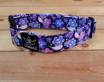 13"-26" Halloween Dog Collar 1.5" Width, Pet Collar, Holiday Collar, Scary Dog Collar, Medium, Large, Seasonal Dog Collar, Halloween