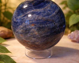 Huge Sodalite Sphere, 1lb 16oz, 86.5mm, Sphere Stand Included