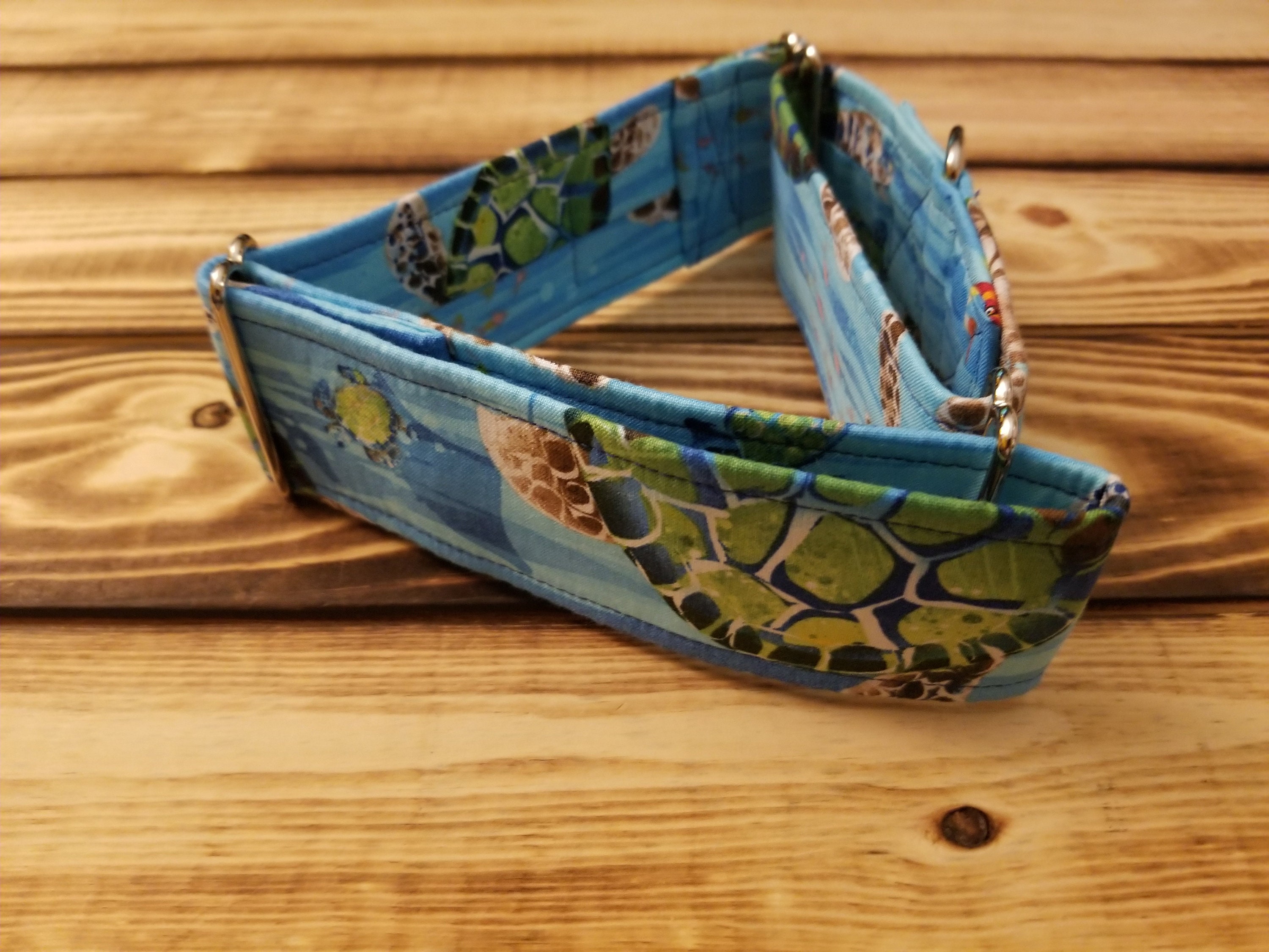 1730 Turtles Martingale Collar 2 Width, Pet Collar, Medium, Large, Dog Accessory, Pet Collar