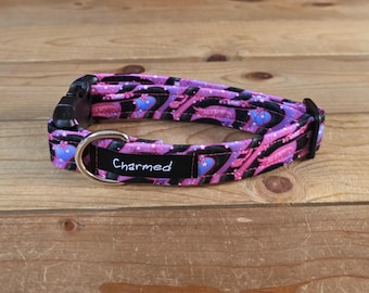 11"-22" Dog Collar 1" Width, Pet Collar, Medium, Small, Large, Big Dog Collar, Pink Hotwheels Collar, Hot Wheels Dog Collar, Pink Cars