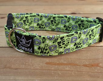 13"-26" Swear Halloween Dog Collar 1.5" Width, Small, Medium, Large, XL, Halloween, Tricky or Treat, Spooky Dog, Bite Me