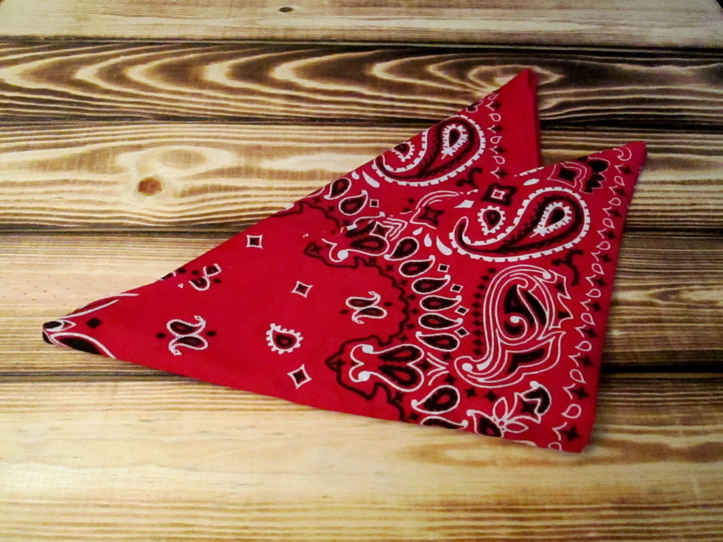 30 Red Doggy Bandana, Tie On Bandana, DogDana, Cotton