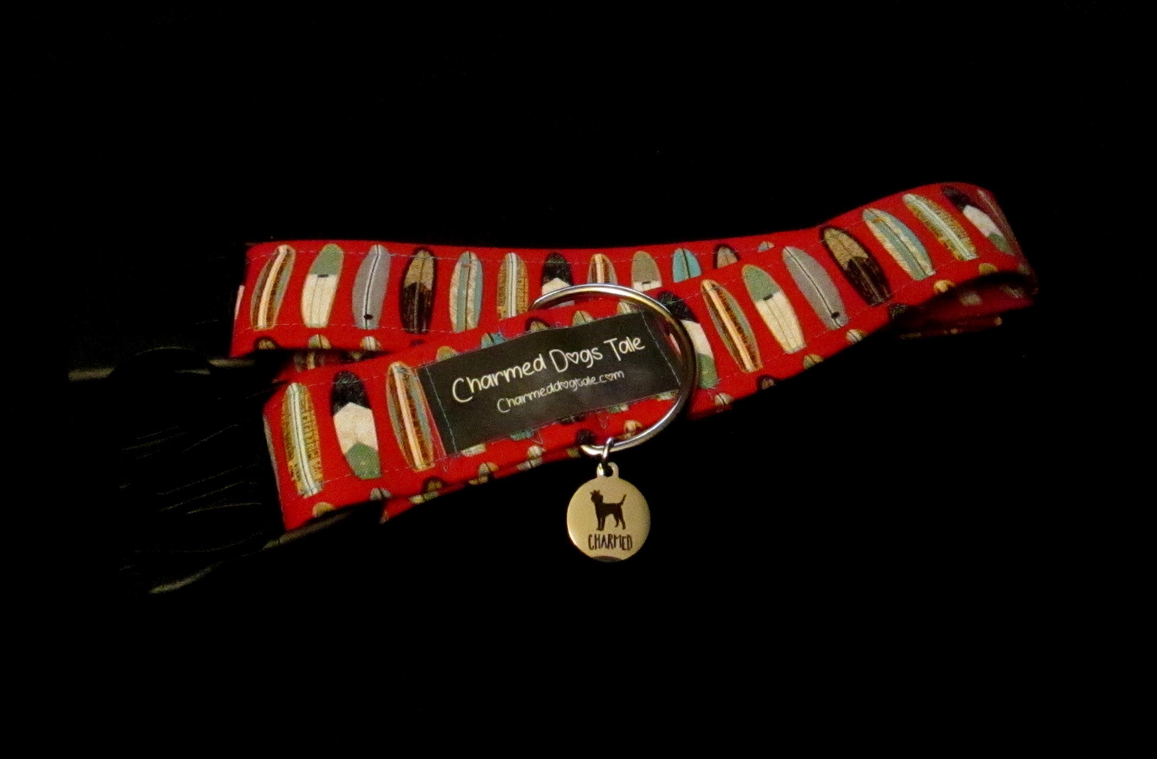 1326 Surfboard Dog Collar 1.5 Width, Summer Collar, Fabric Collar, Pet