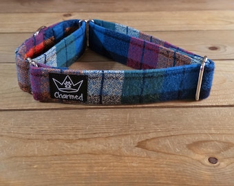 14"-27" Fido's Flannel Martingale Collar 1.5" Width, Pet Collar, Small, Medium, Large, XL, Dog Collar, Mammoth Flannel, Warm Collar, Plaid