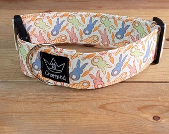 14"-28" Easter Dog Collar 2" Width, Pet Collar, Medium, Large Collar, XL, Easter, Spring Collar, Holiday Dog Collar, Side Release Buckle