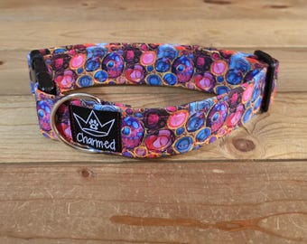 13"-26" Dog Collar 1.5" Width, Pet Collar, Medium, Large, Big Dog Collar, Colorful Collar, Vibrant, Painting