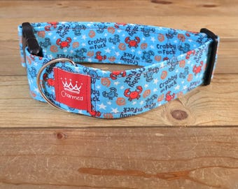 14"-28" Swear Dog Collar 2" Width, Medium, Large, XL, Naughty Collar, Funny, Explicit, Crabby As Fuck