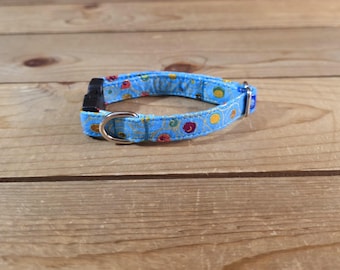 6"-12" Dog Collar 1/2" Width, Pet Collar, XS, Small, Cat, Dog Collar, Swirl Buckle Collar, Colorful, Fun Dog Collar