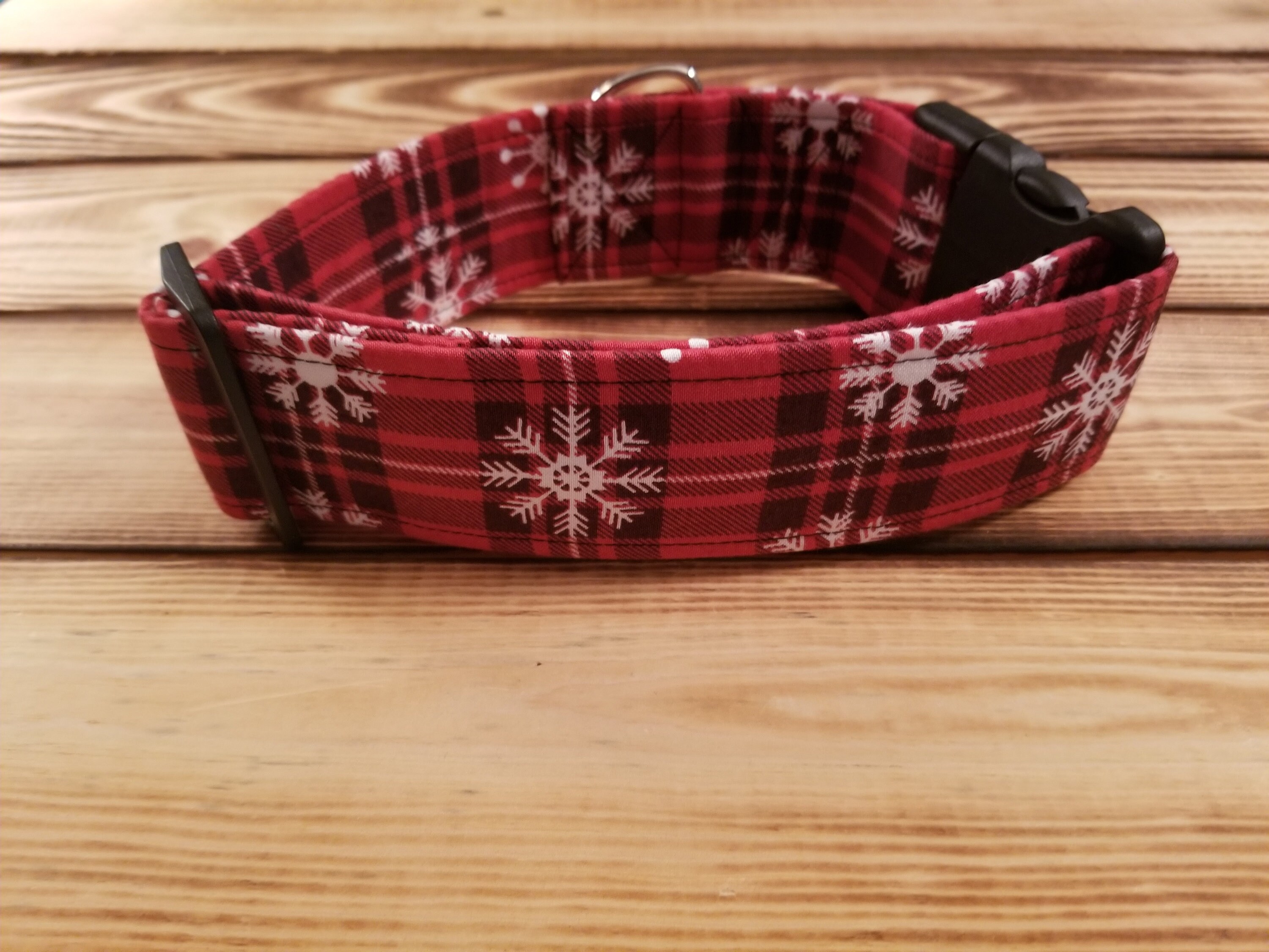 1426 Santa Paws Christmas Dog Collar 2 width, Dog Collar, Fabric Collar, Pet Accessory