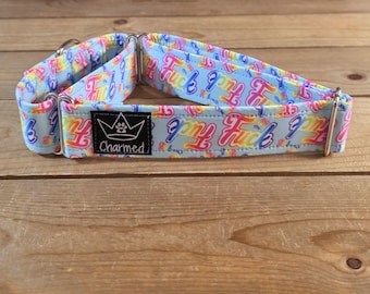 14"-27" Swear Martingale Collar 1.5" Width, Medium, Large, XL, Fuck Dog Collar, Naughty Collar, Funny, Explicit, Fuck, Lisa Frank