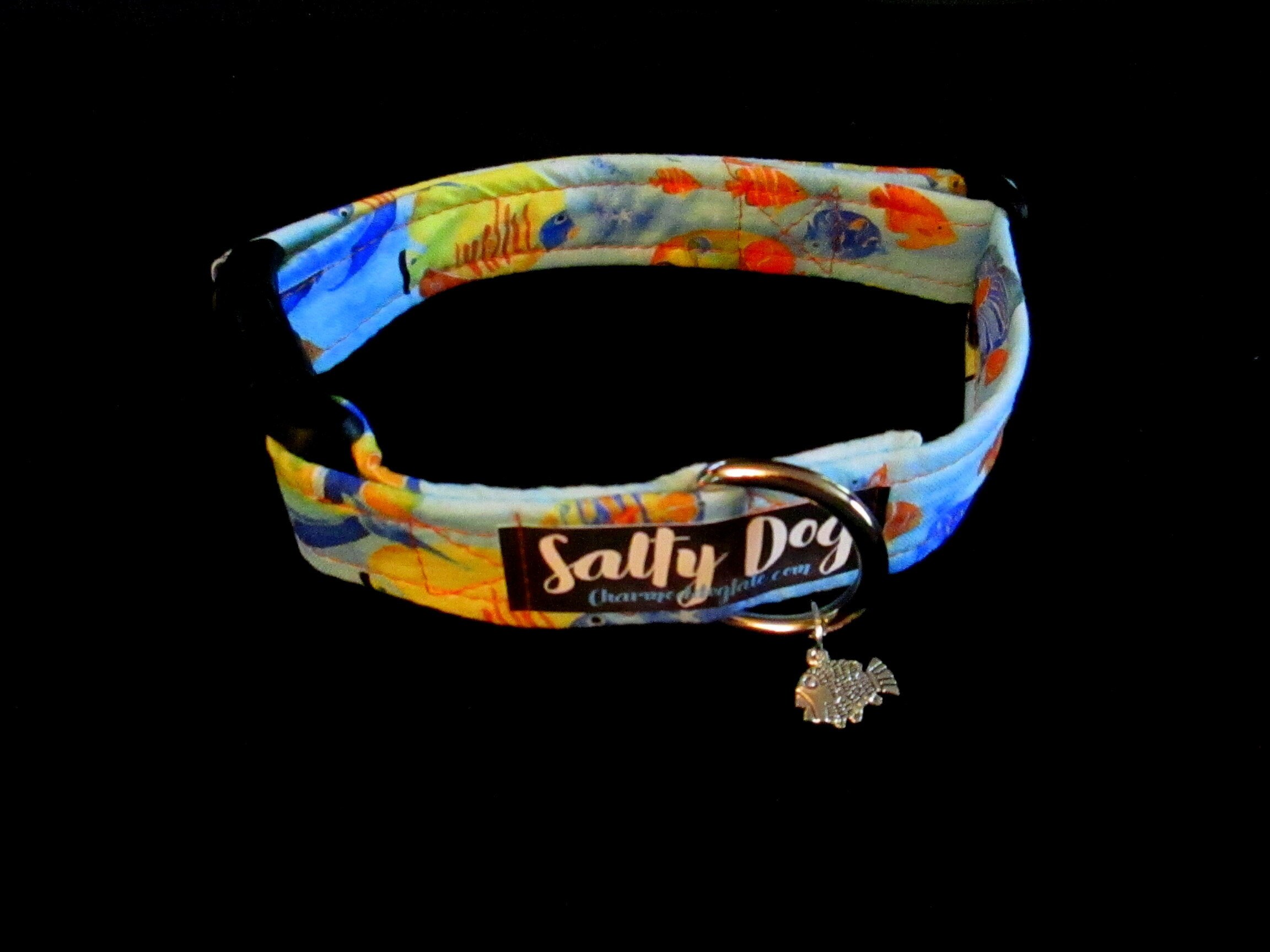 1323 Salty Dog Collar 1 width, Fun Pet Collar, Fabric Collar, Pet