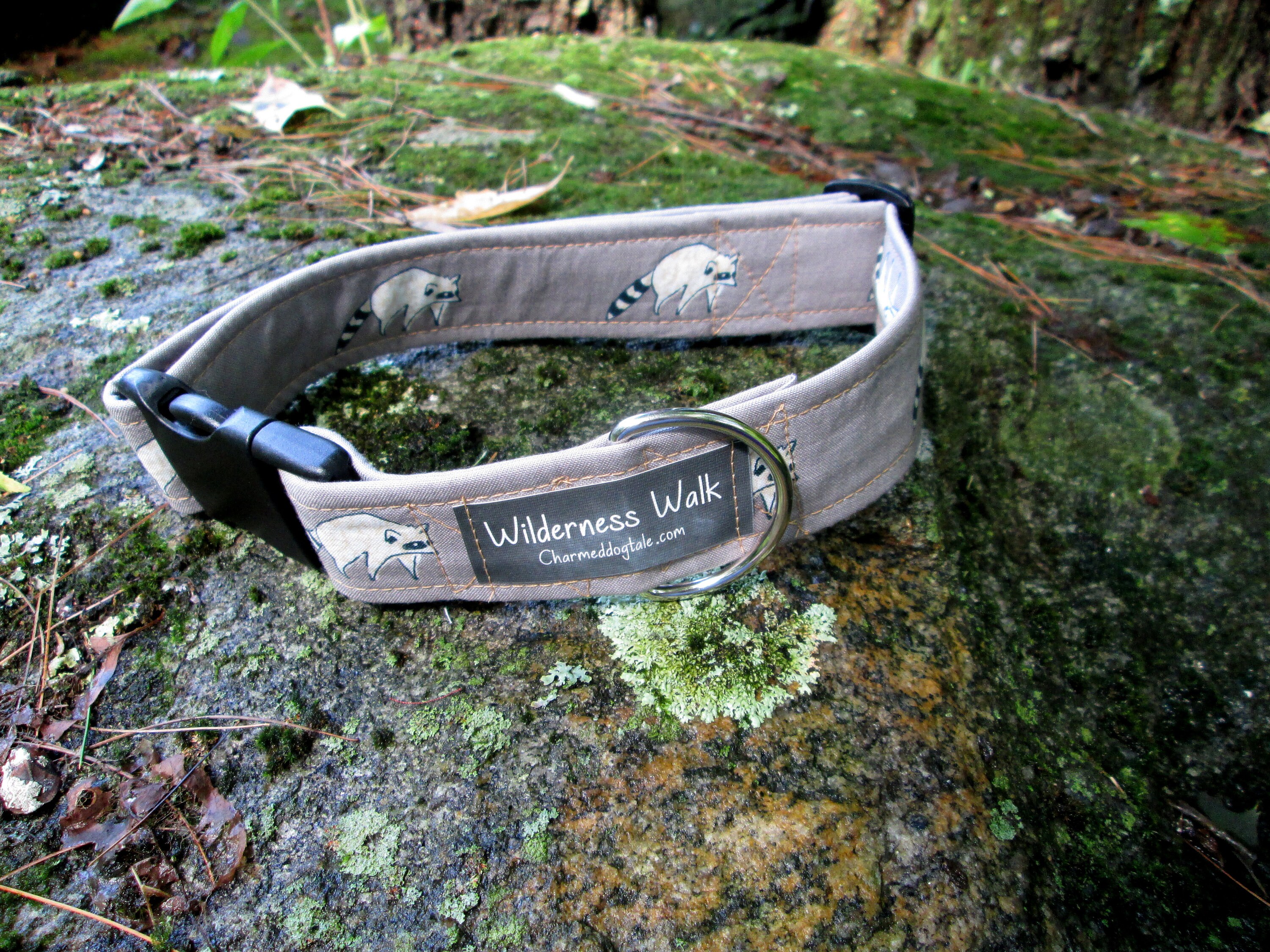 1528 Wilderness Walk Dog Collar 1.5 width, Fun Pet Collar, Fabric