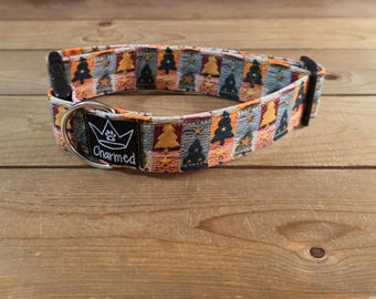 13"-26" Christmas Dog Collar 1.5" Width, Pet Collar, Small, Medium, Large Dog Collar, Holiday Collar, Side Release Buckle, Santa, Lights