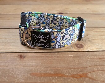 PETITE 10"-18" Dog Collar 1.5" Width, Pet Collar, Medium, Small, Olaf Dog Collar, Breach Dog Collar, Frozen, Snowman