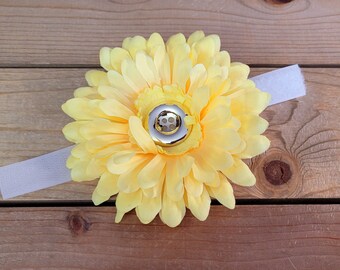 4.5" Collar Flower, Hook and Loop Backing, Collar or Harness Flower, One Size Fits All, Dog Flower, Girly Flower, Pet Supplies, Orange