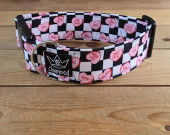 14"-28" Valentine's Day Collar 2" Width, Small, Medium, Large, XL, Holiday Collar, Love, Hearts, Woof You