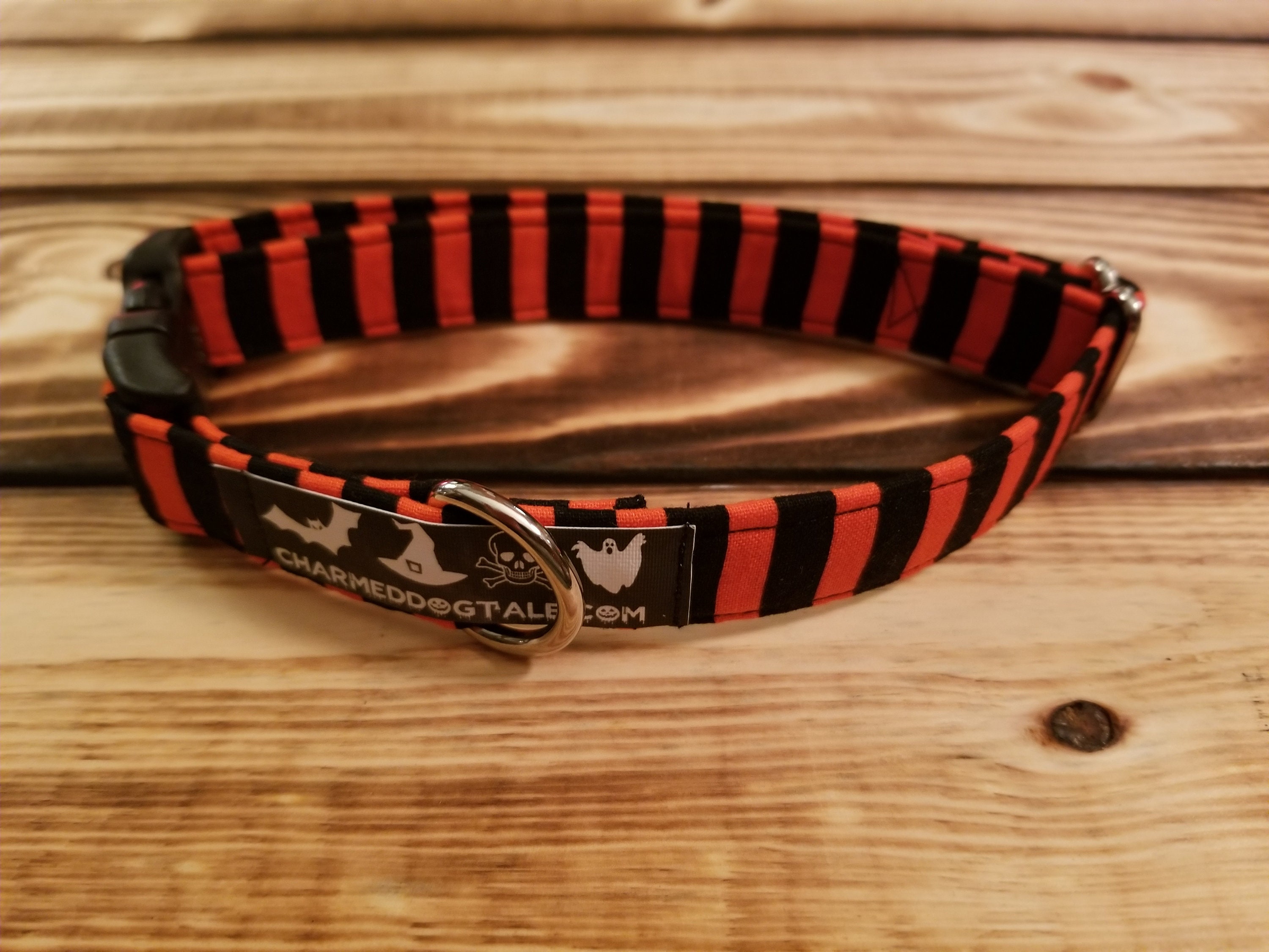 1020 Halloween Dog Collar 3/4 width, Pet Collar, Fabric Collar, Pet