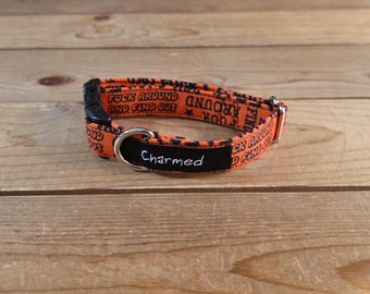 9"-18" Swear Dog Collar 3/4" Width, Pet Collar, Medium, Small Swear Collar, Naughty Dog Collar, Explicit, Fuck Around And Find Out, FAFO