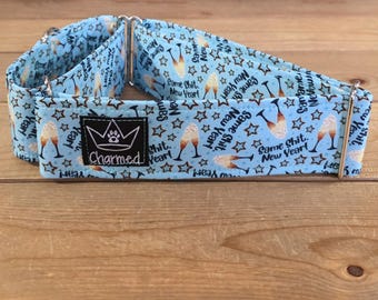 14"-27" EXPLICIT New Years Martingale Collar 2" Width, Pet Collar, Medium, Large Dog Collar, Holiday Collar, Same Shit New Year