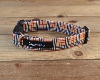 11"-22" Dog Collar 1" Width, Pet Collar, Medium, Small, Large, Big Dog Collar, Fancy, Summer, Plaid Dog Collar