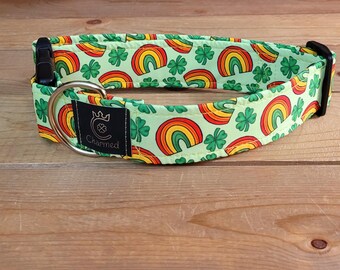13"-26" St. Patrick's Day Collar 1.5" Width, Pet Collar, Small, Medium, Large Collar, XL, Lucky Dog, Holiday Collar, Kiss Me, Irish