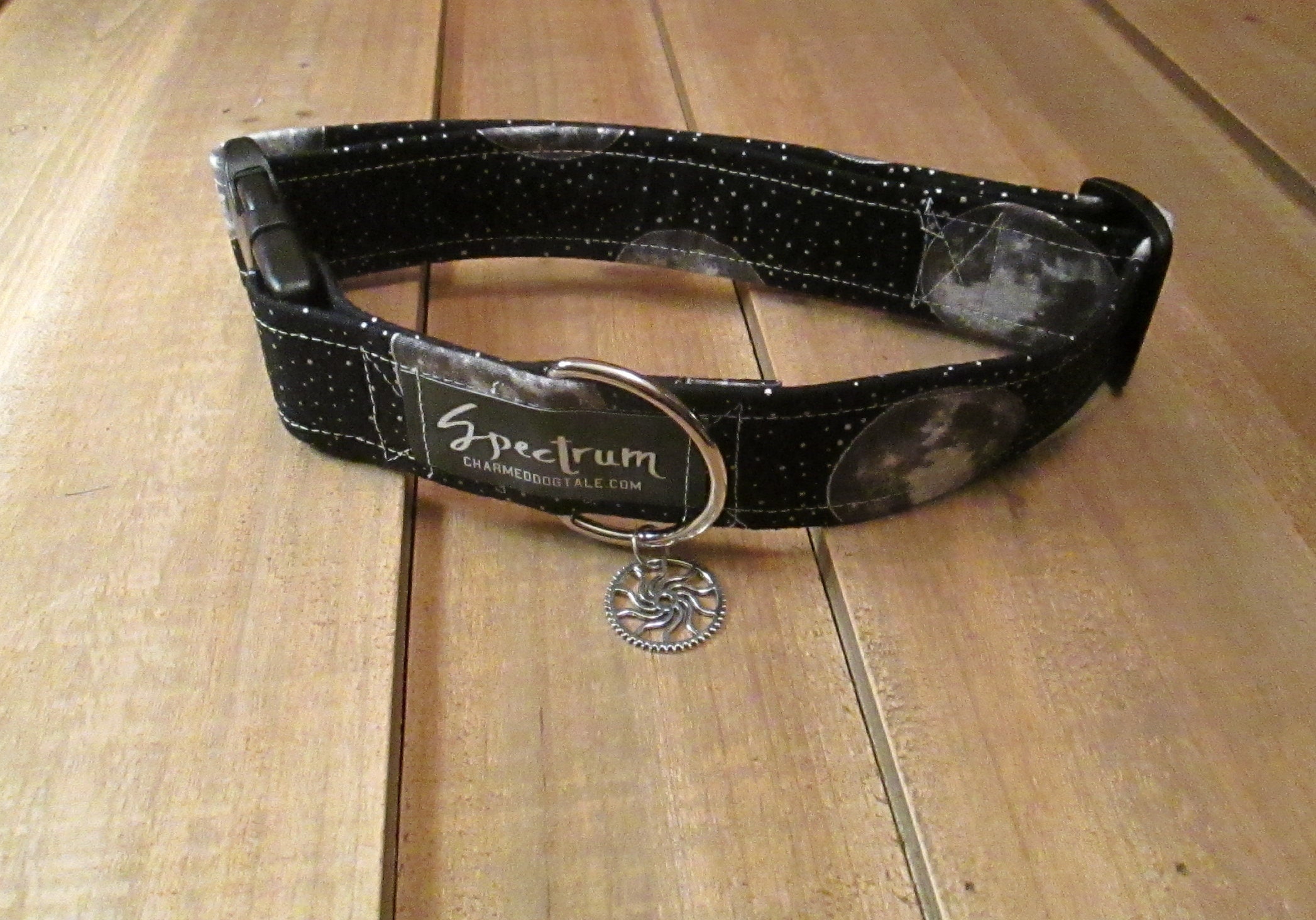 1528 The Moon Pet Collar 1.5 Width, Fun Dog Collar, Fabric Collar, Pet