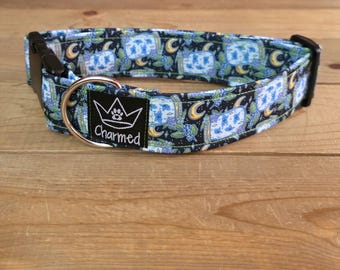 13"-26" Dog Collar 1.5" Width, Pet Collar, Medium, Large, XL, Lightening Bug Dog Collar, Buckle Dog Collar, Cottagecore