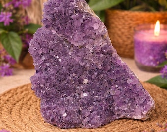 Amethyst Cut Base , 1lb 15oz  5" Tall, Beautiful Dark Amethyst, Home Decor, Reiki, Healing, Dark Purple