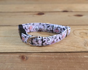 6"-12" Halloween Dog Collar 1/2" Width, Small, Tiny, Little Dog, Halloween, Holiday Martingale, Tricky or Treat, Spooky Dog, Ghost, Pumpkins