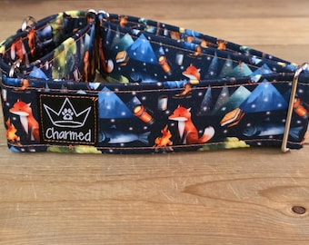 14"-28" Martingale Collar 2" Width, Pet Collar, Medium, Large, XL Dog Collar, Fox, Camping Dog Collar, Martingale Dog Collar, Summer Collar