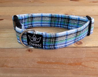 13"-26" Fido's Flannel Dog Collar 1.5" Width, Pet Collar, Small, Medium, Large, XL, Dog Collar, Mammoth Flannel, Warm Collar, Plaid