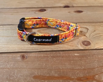 9"-18" Dog Collar 3/4" Width, Pet Collar, Small Dog Collar, Medium, Tie Dye, Summer Fun, Vibrant, Hippie Hound