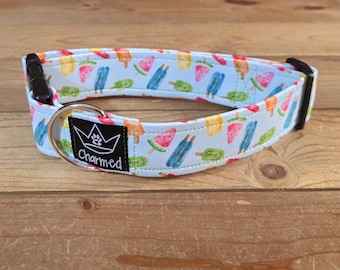 13"-26" Dog Collar 1.5" Width, Pet Collar, Medium, Large, Big Dog Collar, Popsicle, Summer Collar, Summer Snack