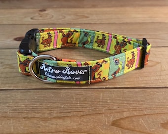 11"-21" Dog Collar 1" Width, Pet Collar, Medium, Large, XL, Fun Dog Collar, Cartoon Dog Collar, Buckle Collar, Scooby, Retro