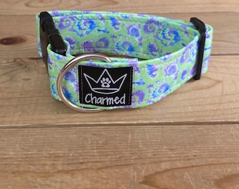 PETITE 11"-18" Dog Collar 1.5" Width, Pet Collar, Small, Tie Dye Dog Collar, Neon Dog Collar, Buckle Dog Collar, Summer Dog, Hippie Dog