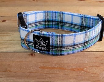 14"-28" Fido's Flannel Dog Collar 2" Width, Pet Collar, Small, Medium, Large, XL, Dog Collar, Mammoth Flannel, Warm Collar, Plaid