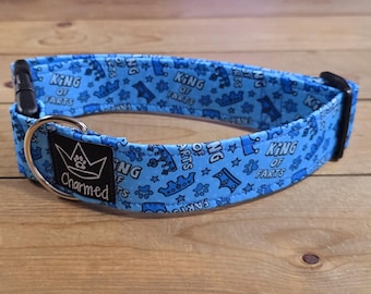 13"-26" Dog Collar 1.5" Width, Pet Collar, Medium, Large, XL, Fun Dog Collar, King of Farts Dog Collar, Buckle Collar, Funny Dog, Farts