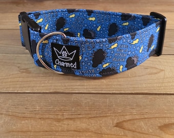 14"-28" Funny Dog Collar 2" Width, Medium, Large, XL, Naughty Collar, Funny, Little Ray of Pitch Black