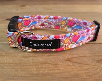 11"-22" Dog Collar 1" Width, Pet Collar, Medium, Large Dog Collar, XL, Bright Dog Collar, Summer, Candy, Snacks, Throwback Snacks
