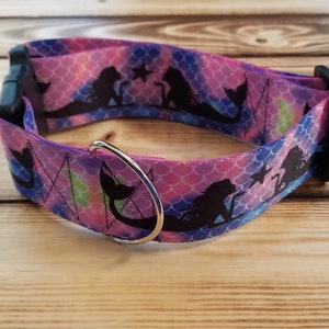 2" Width 15"-28" Mermaid Dog Collar or Martingale, Designer Collar, One of a Kind, 2 Inch Width, Mermaid, Ocean, Sea