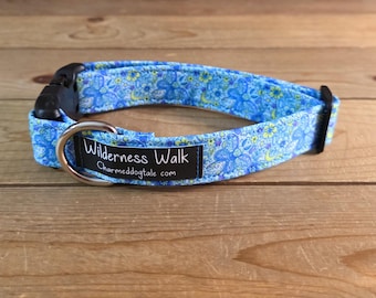 11"-21" Moth Dog Collar 1" Width, Pet Collar, Medium, Large, XL, Flowers, Summer, Floral Dog Collar, Buckle Dog Collar, Cottagecore